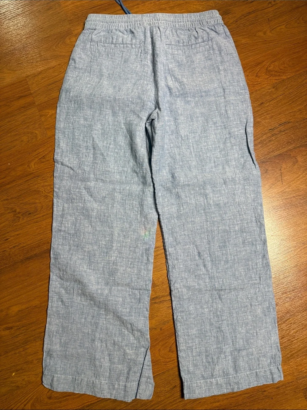 Athleta Pale Blue Wide-Leg Linen-Texture Pants